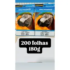 Papel Fotográfico A4 180g Glossy Brilhante C/200 Fls Masterprint