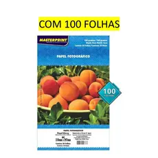 Papel Fotográfico Dupla Face 180g A4 Glossy Masterprint 100f Cor Branco