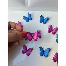 Apliques de Borboleta 3D Decorativos – Papel Fotográfico/Glitter para Festa, Lembrancinha e Artesanato