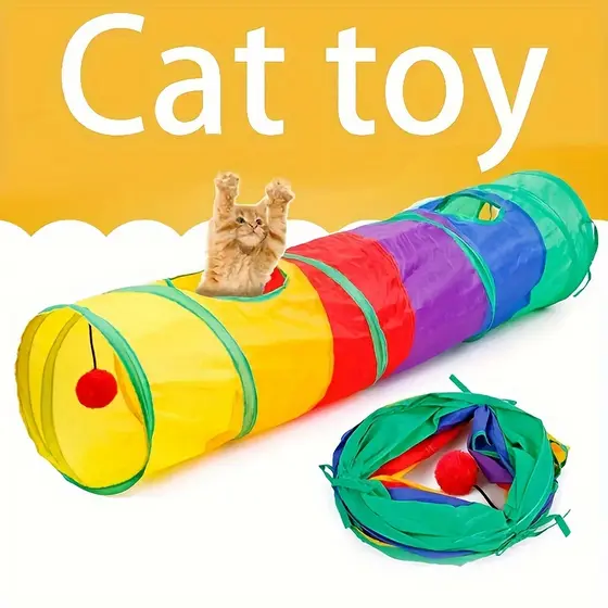 Brinquedo Para Pets Túnel Labirinto Para Gatos Colorido