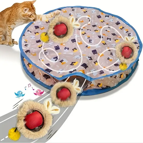 Brinquedo de bola interativo recarregável para gatos - Carregamento automático USB, sensor de movimento