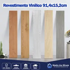 Kit 12 Piso Vinílico Autocolante Adesivo Régua Madeira 94x16cm