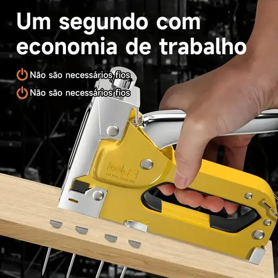 Grampeador Tapeceiro + 600 Grampos Ferramentas Profissional