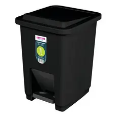 Lixeira Com Pedal 7l Plástica Preta Para Banheiro Cozinha Preto