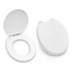 Assento Sanitário Almofadado Oval Universal Branco Macio