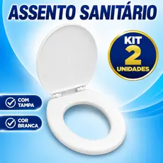 Kit com 2 Assentos de Vaso Sanitário Almofadados Formato Oval Universal Macios Brancos e Confortáveis