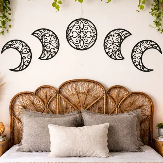 Quadro Lua Decorativo Parede Decoração Mística Sala Quarto Cabeceira Moderna