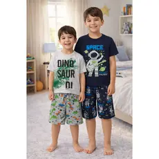 Pijama Curto Bebê Menino Confortável Roupa de Bebê para Dormir Pijama Verão Bebê Masculino