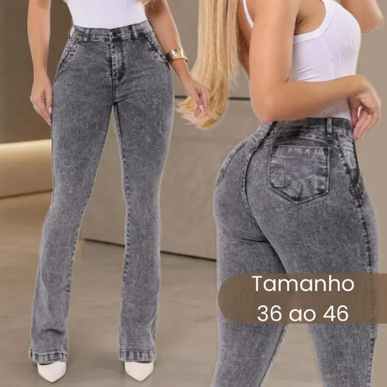 Calça Feminina Flare Jeans Levanta Bumbum Luxo