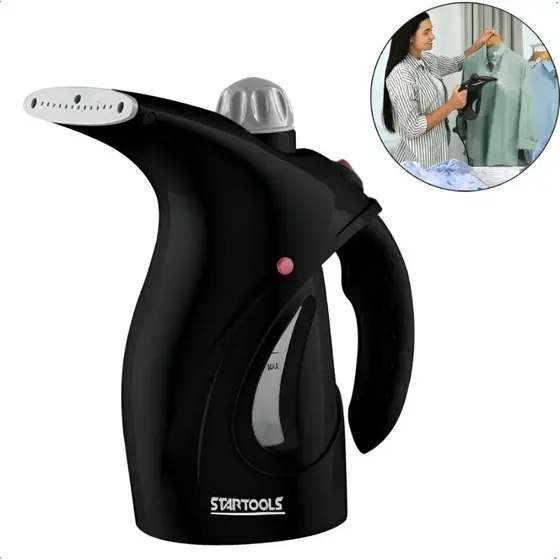Passadeira a Vapor Portátil 800W 127V Desamassa Roupas no Cabide + Escova Remoção de Pelos