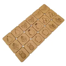 Jogo da Memória Frutas Pedagógico Crianças Mdf Cru 2,8mm - * - *