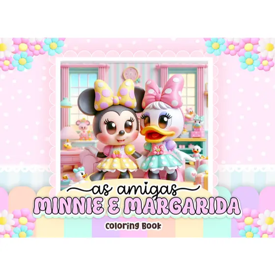 Livro minnie e margarida pintar e colorir com 50 páginas