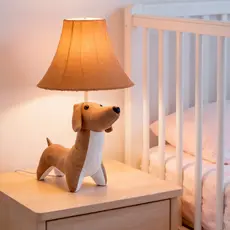 Abajur Infantil Vireon Cachorro Pelúcia 50cm E27 Bivolt Luminária de Mesa Quarto Bebê