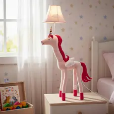 Abajur de Chão Unicórnio Pelúcia Luminária Infantil Quarto Bebê Luz Noturna Decoração Grande
