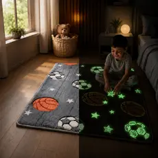Tapete Infantil Brilha no Escuro 1,00m x 1,40m Antiderrapante e Antialérgico -Tapete Criança Quarto