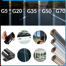 Película Insulfilm Largura 50cm X 1m 2m 3m G5/G20/G35% Para Vidros De Porta Janela Residencial Automotiva Com Espatula