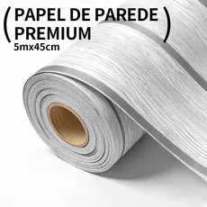 Papel De Parede 5 Metros Com Relevo 3D Decoração De Parede Moderna Com Textura Retrô Cor Madeira Branca Com Linha Prata