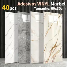 KIT40/30 Placa Adesiva 3d Mármore De Parede Relevo Lavável 30cm X 60cm