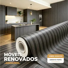 Revestimento de Papel Adesivo Madeira Ripada 3D 5 Metros x 45cm Auto Adesivo Colante  1/2/3/4 Peças