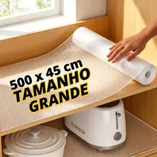 Forro Antiderrapante 45CM x 5M | Para Gaveta, Geladeira e Guarda‑Roupas, Transparente, Evita Deslizamento em Superfícies