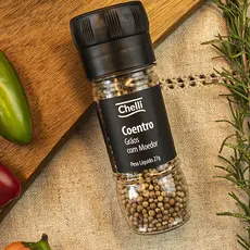 Coentro em grãos com Moedor Chelli 27g - Tubo plástico