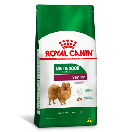 Ração Royal Canin Mini Indoor Sênior para Cães Idosos Mini de Ambientes Internos 1kg