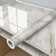 Papel Parede Mármore Dourado Premium Impermeável Cozinha Resistente Ao Calor