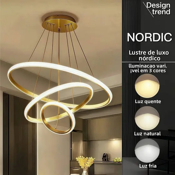 Luminária De Teto LED Colorida 3 Em 1 , Decoração Moderna Nórdica Para Sala De Estar Cozinha E Pendente