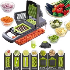 haosin Fatiador Profissional Multifuncional De Aço Inoxidável 15 Em 1 Para Vegetais/Frutas/Legumes