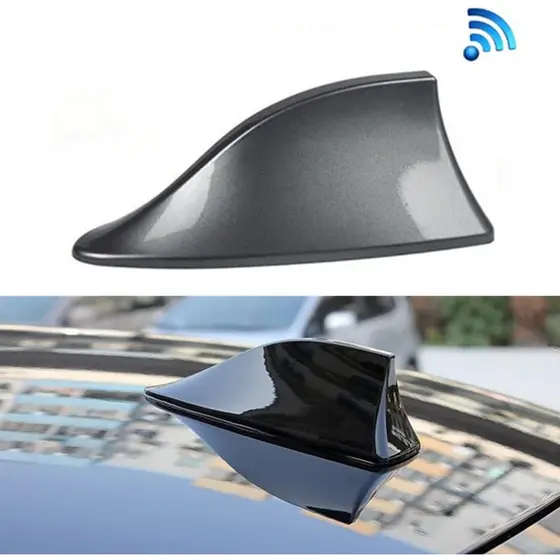 Antena FM Preta p/ Carro - Compatível com Todos, Teto Curvo, Sem Modificação
