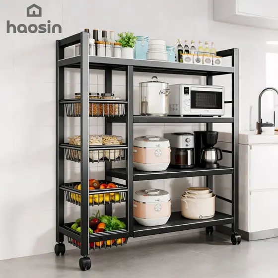 haosin Rack De Cozinha Multifuncional/Prateleira De Micro-Ondas E Vegetais , Fácil Montagem