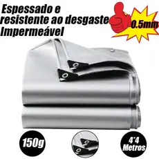 Lona 3x2/ 3X4/ 4X4/ 3X5 Blackout Cinza Preta Impermeável 350 Micras Grossa 150g/㎡