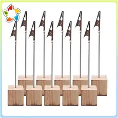 10 Pçs Suporte De Memorando Base De Pinho Clipe De Mensagem Vertical Nota Titular Para Escritório Casamento Casa Decoraç