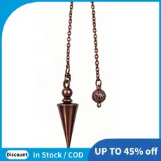 Pêndulo De Cobre De 9 Polegadas Com Corrente , Pingente Espiritual De Cone Hexagonal Para Radiestesia , Ferramenta De Cu