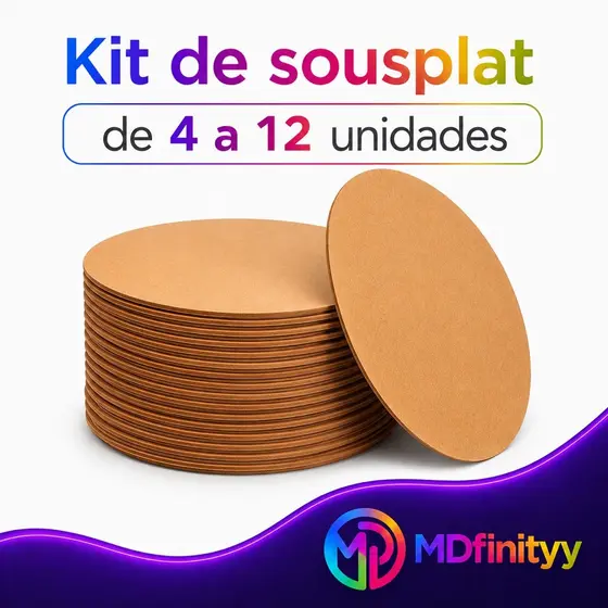 Kit Sousplat Círculo Cru Base MDF 35cm Porta Prato Supla Soupla Redonda Decoraçāo de Mesa Artesanato