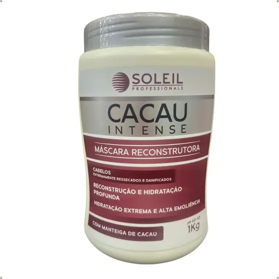 Máscara Para Reconstrução E Hidratação Profunda Profissional Cacau Intense Soleil 1KG