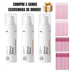 Kit Glance Rare Way Profissional Brow Lamination Sobrancelha Com Escovinha De Brinde