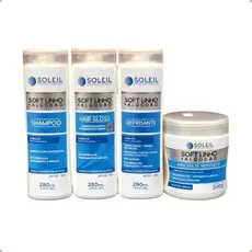 Kit Soleil Profissional Tratamento Cabelos Finos E Delicados Soft Linho