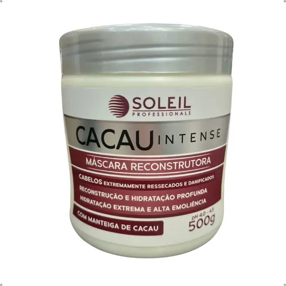 Máscara Para Reconstrução E Hidratação Profunda Profissional Cacau Intense Soleil 500G