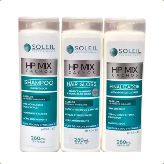 Kit Soleil Hp Mix Profissional Tratamento Cabelo Cacheado