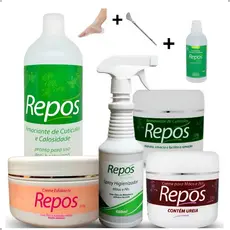 Kit Spa Dos Pés Repós Completo Amaciante Cuticulas 8x Itens