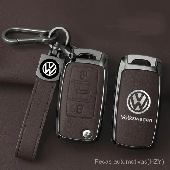 Capa de Chave de Carro em Liga de Zinco para VW Volkswagen Polo Tiguan Passat Golf Jetta Lavida Skoda Octavia 781 3852 E