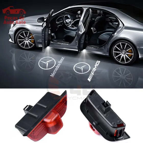 2/4 Peças Luz de Porta de Carro para Mercedes Benz W204 2008-2013 Acessórios de Lâmpada Projetora de Sombra a Laser LED