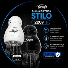 DUCHA CHUVEIRO FORUSI STILO 220V – BRANCA OU PRETA | ORIGINAL