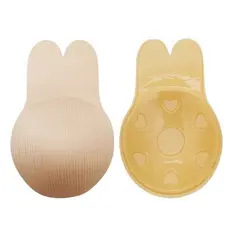 Mulheres invisible silicone bra milk patch anti-prompt point anti-walking fora orelha de coelho levantador peito 兔子布