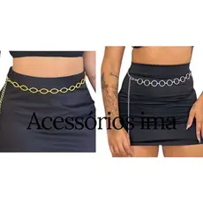 kit 2 Cinto Feminino Corrente Adulto Tamanho Único e Plus Size