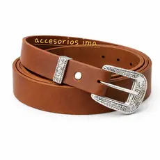 Cinto Feminino com Fivela Coutry Prata