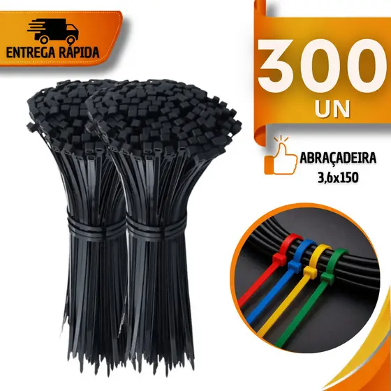 Jogo Abraçadeira Hellerman De Nylon Fita 3,6mm X150mm Lacre Enforca Gato Multiuso Praticidades