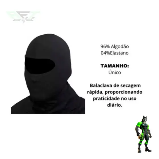 Touca Bandana Ninja Balaclava Proteção Térmica Cor Preto