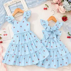 Vestido Infantil Três Marias com Manga, Laço nas Costas e Saia Rodada
